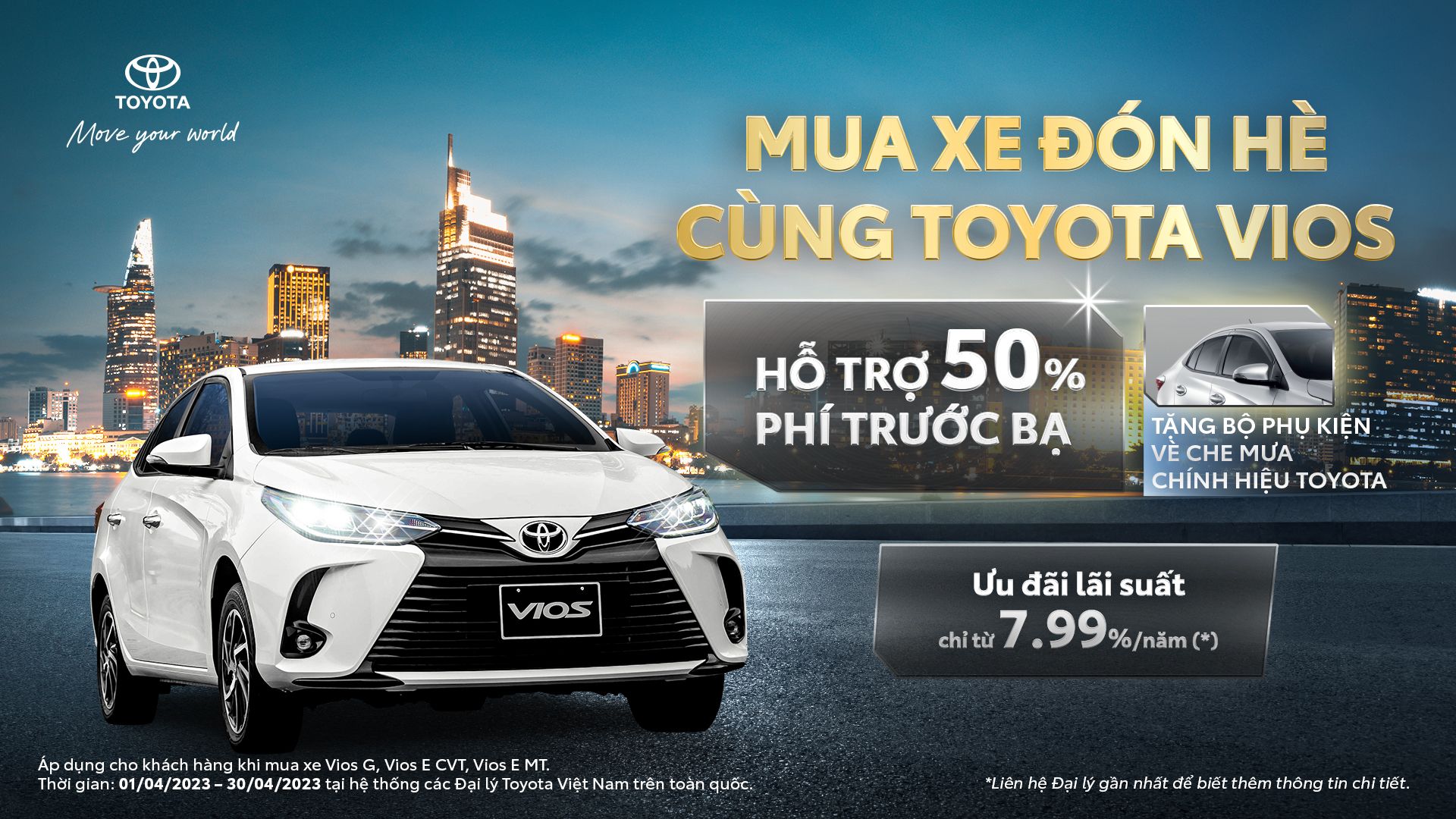 Chương trình khuyến mại từ hệ thống Đại lý Toyota  dành cho khách hàng mua xe Vios và Corolla Cross trong tháng 4/2023