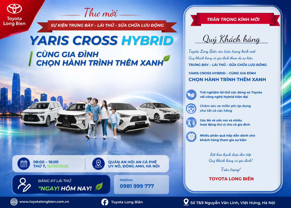NGÀY HỘI TRƯNG BÀY – LÁI THỬ – SỬA CHỮA LƯU ĐỘNG TOYOTA LONG BIÊN