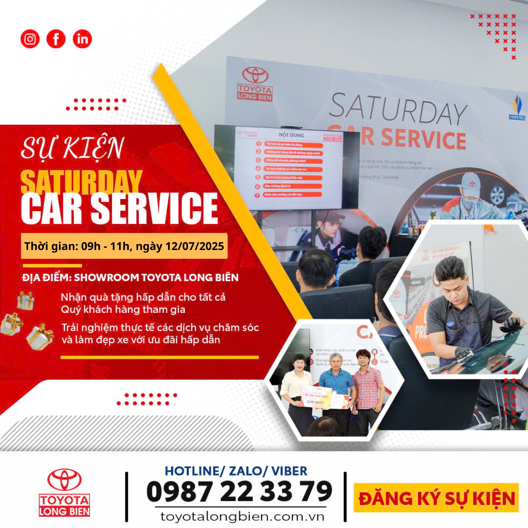 SỰ KIỆN CUỐI TUẦN "SATURDAY CAR SERVICE" TẠI TOYOTA LONG BIÊN