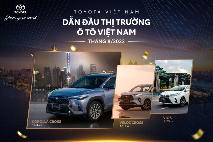 Toyota Việt Nam công bố doanh số bán hàng tháng 8/2022