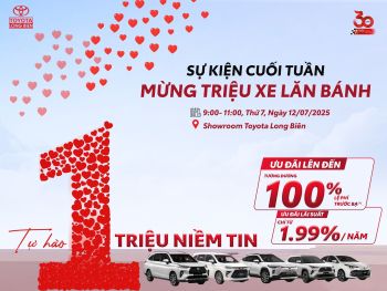 SỰ KIỆN CUỐI TUẦN – MỪNG CỘT MỐC 1 TRIỆU XE TOYOTA LĂN BÁNH TẠI VIỆT NAM