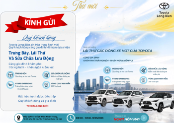 THƯ MỜI THAM DỰ SỰ KIỆN LÁI THỬ XE TOYOTA TẠI SÓC SƠN